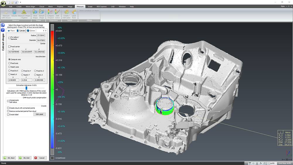 3d software cad point cloud inspection